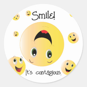 Smile. It's Contagious round sticker