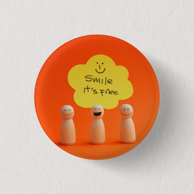 Smile, it's free 3 cm round badge (Front)