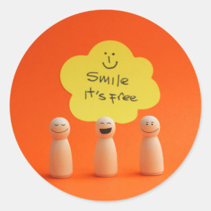 Smile, it's free classic round sticker