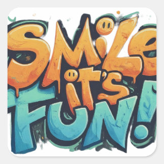 Smile It's Fun Square Sticker