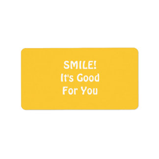 SMILE! It's Good For You. Yellow. Label