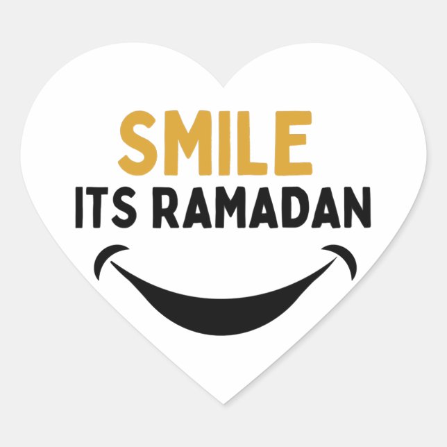 Smile its Ramadan  Heart Sticker (Front)