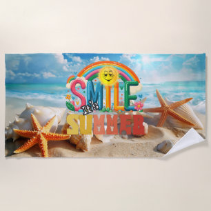 Smile it's Summer Time Beach Towel
