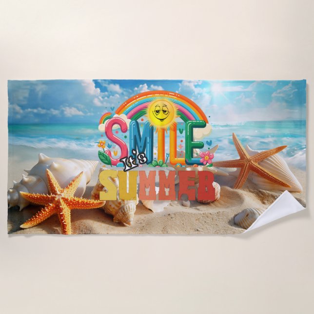 Smile it's Summer Time Beach Towel (Front)