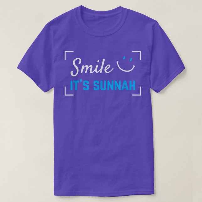 Smile It's Sunnah Islamic Saying Islam  For Muslim T-Shirt (Design Front)