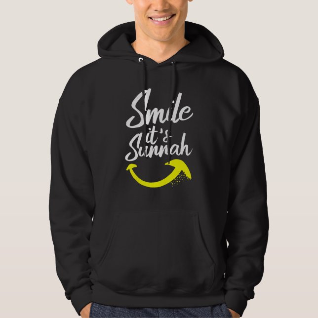 Smile It's Sunnah Muslim Islam Quran Mosque Ramada Hoodie (Front)