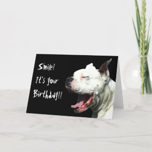 Smile it's your birthday White Boxer greeting card