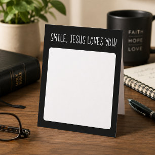 Smile, Jesus Loves You Black and White Card