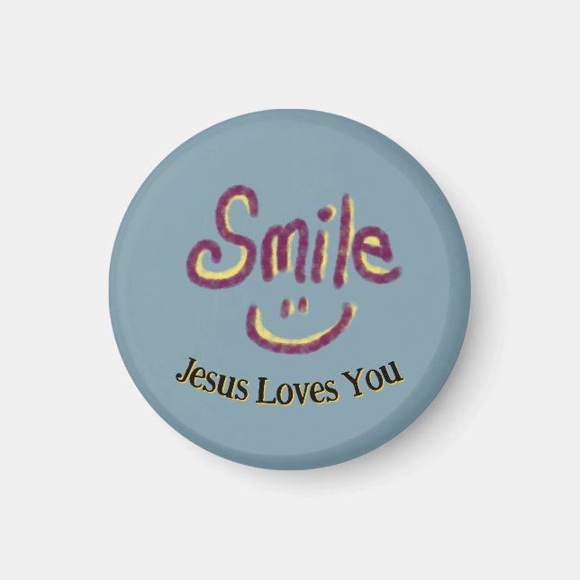 Smile Jesus Loves You Christian  Magnet (Front)