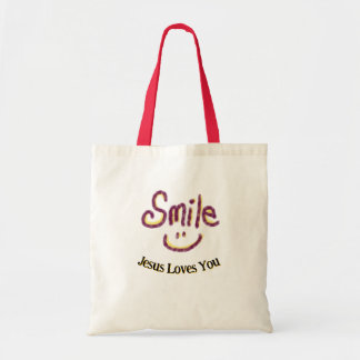 Smile Jesus Loves You Christian Quote Tote Bag