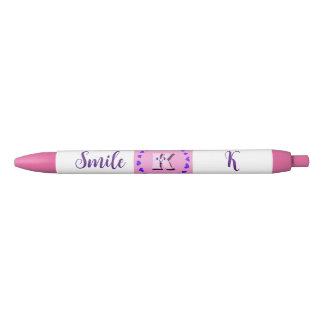 Smile Letter K With Hearts Writing Pen