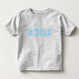 "Smile" light blue letters grey Toddler T-Shirt