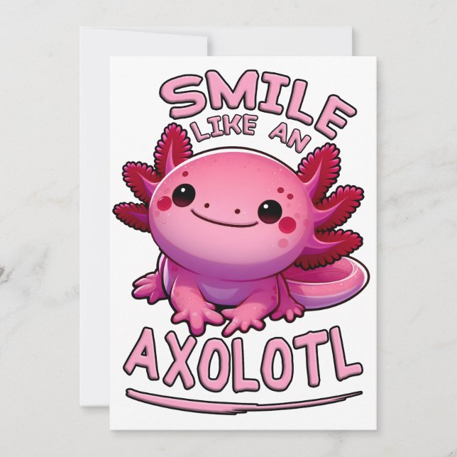 Smile Like an Axolotl Holiday Card (Front)