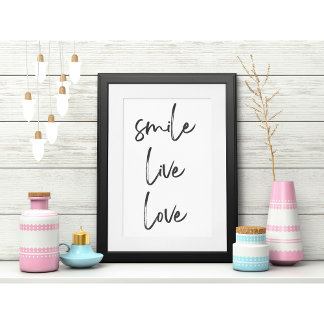 Smile, Live, Laugh Poster - positive energy