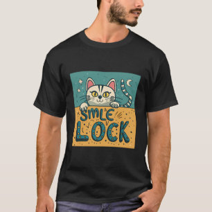 Smile Lock Funny Cat Easily Distract By Cats For C T-Shirt