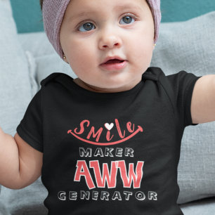 Smile Maker Aww Generator Heart & Smile Baby Bodysuit