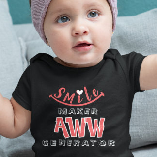 Smile Maker Aww Generator Heart & Smile Baby Bodysuit