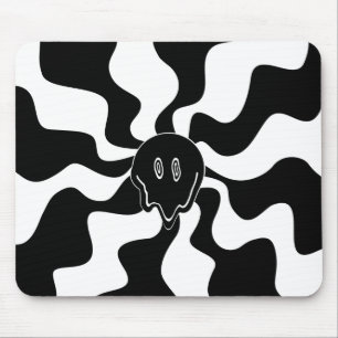 Smile Melt - Black and White Mouse Pad