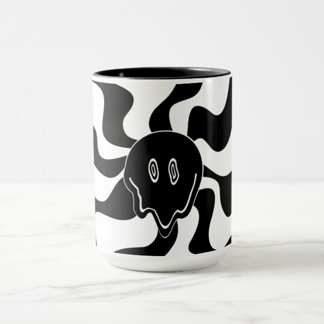 Smile Melt - Black and White Mug (Center)