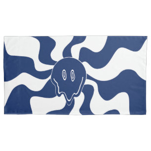 Smile Melt in Blue and White Pillowcase
