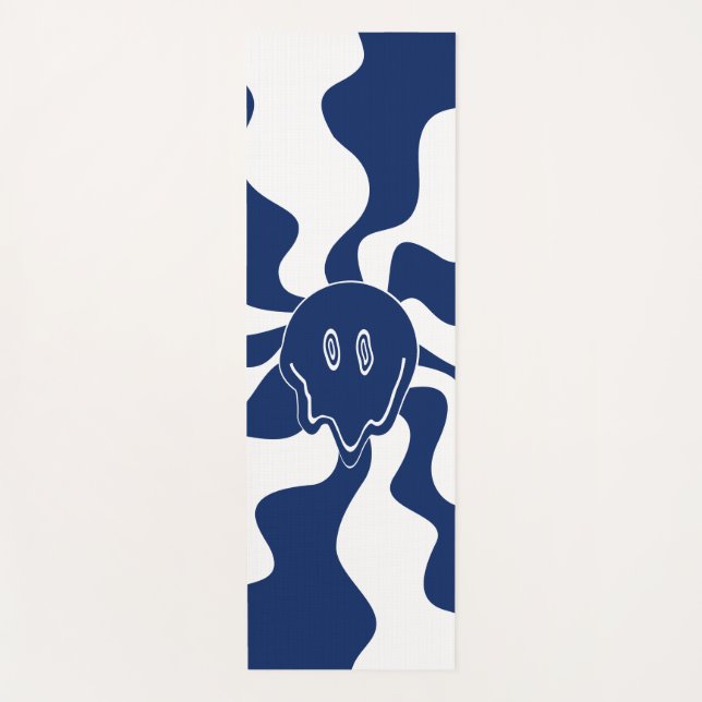 Smile Melt in Blue and White Yoga Mat (Front)