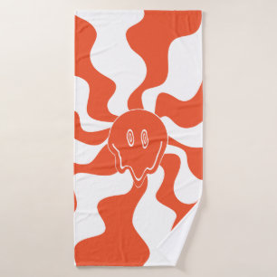 Smile Melt in Orange & White Bath Towel