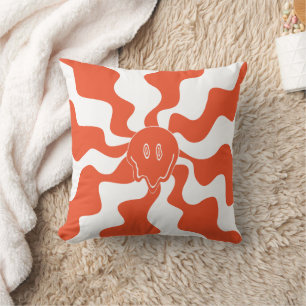 Smile Melt in Orange & White Cushion
