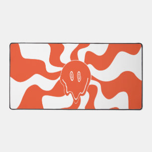 Smile Melt in Orange & White Desk Mat