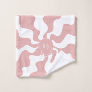 Smile Melt in Pink & White Bath Towel Set