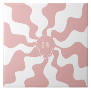 Smile Melt in Pink & White Ceramic Tile