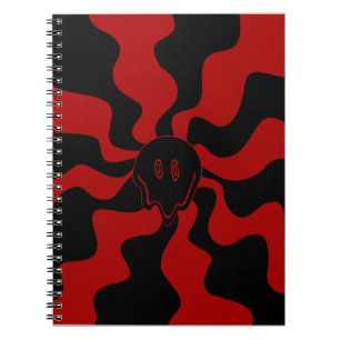Smile Melt Retro Red and Black Notebook
