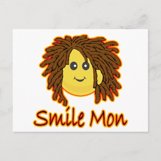 Smile Mon Fire Rasta Face Postcard (Front)