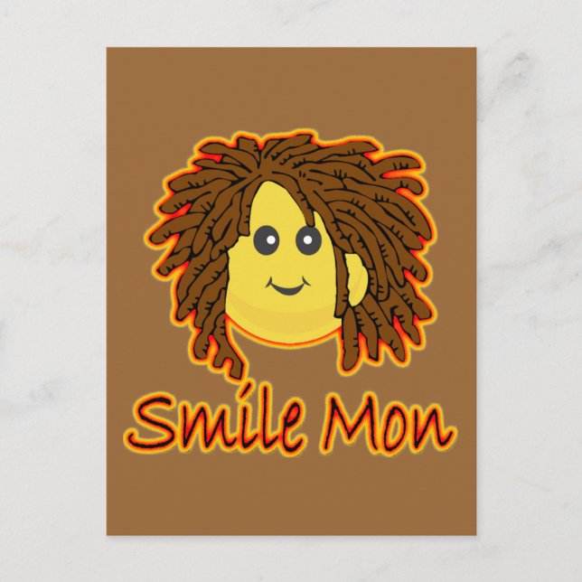 Smile Mon Fire Rasta Face Postcard (Front)