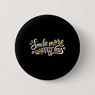 Smile More Worry Less Positivity Zen Meditation Yo 6 Cm Round Badge