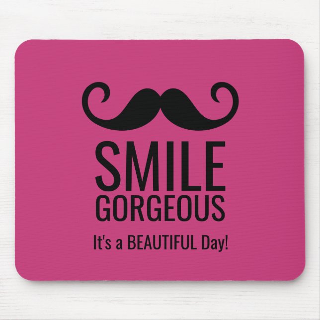 SMILE & Moustache ANY Base COLOR Mouse Pad (Front)
