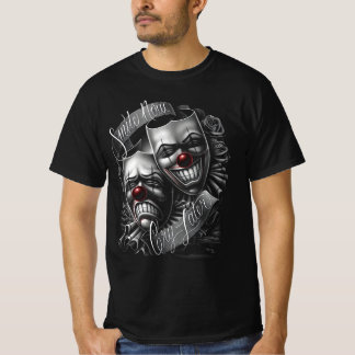 Smile Now Cry Later Drama Mask Lowrider Chicano Ar T-Shirt