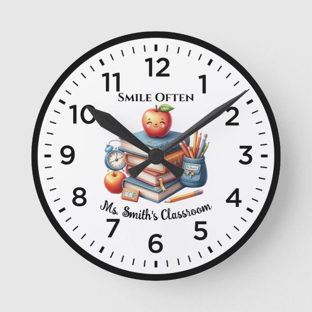 Smile Often Kawaii Classroom Clock (Front)
