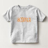 "Smile" orange letters grey