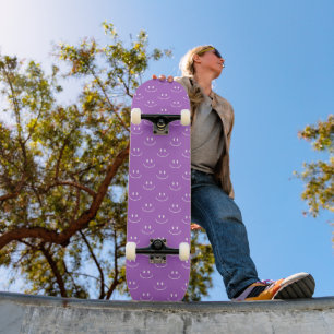 Smile Pattern Lilac Skateboard