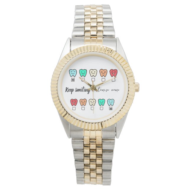  Smile" Personalized tooth keychain-dental gift Watch (Front)