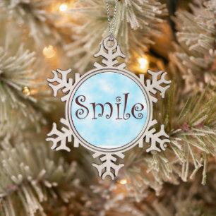 Smile-pewter snowflake ornament