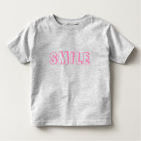 "Smile" pink letters grey