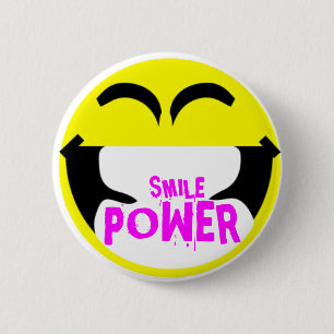 SMILE POWER 6 CM ROUND BADGE