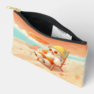 Smile Pup: Beach Mode On Smiling Bichon Frise Accessory Pouch