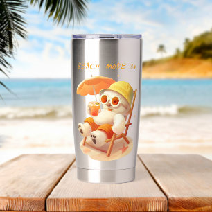 Smile Pup: Beach Mode On Smiling Bichon Frise Insulated Tumbler