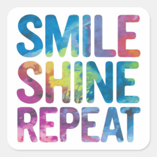 Smile shine repeat square sticker