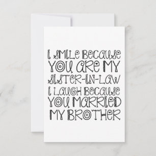 SMILE SISTER-IN-LAW THANK YOU CARD
