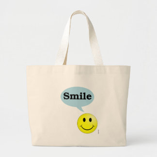 Smile-Smiley Face Large Tote Bag