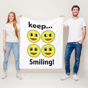 Smile Smiling Face Keep Smiling Smile Fleece Blanket