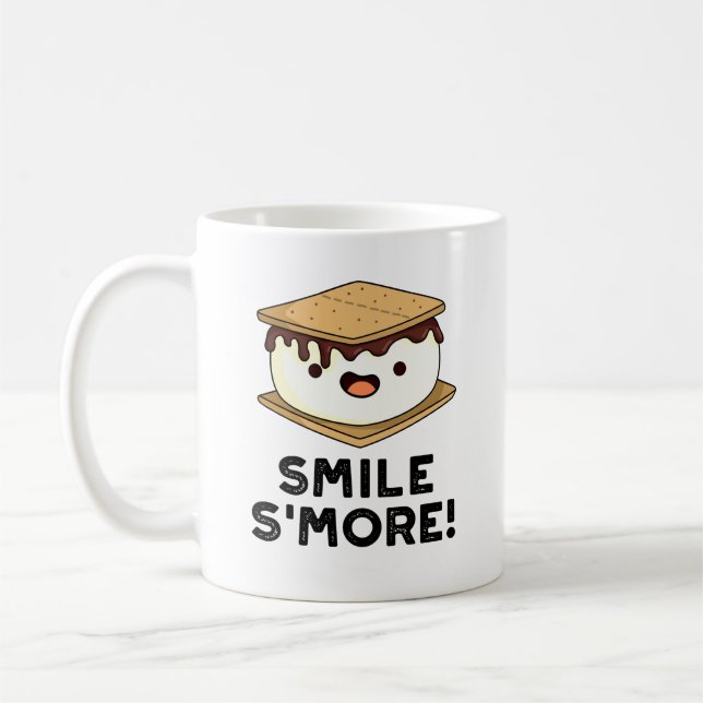 Smile Smore Funny Sweet Food Pun  Coffee Mug (Left)